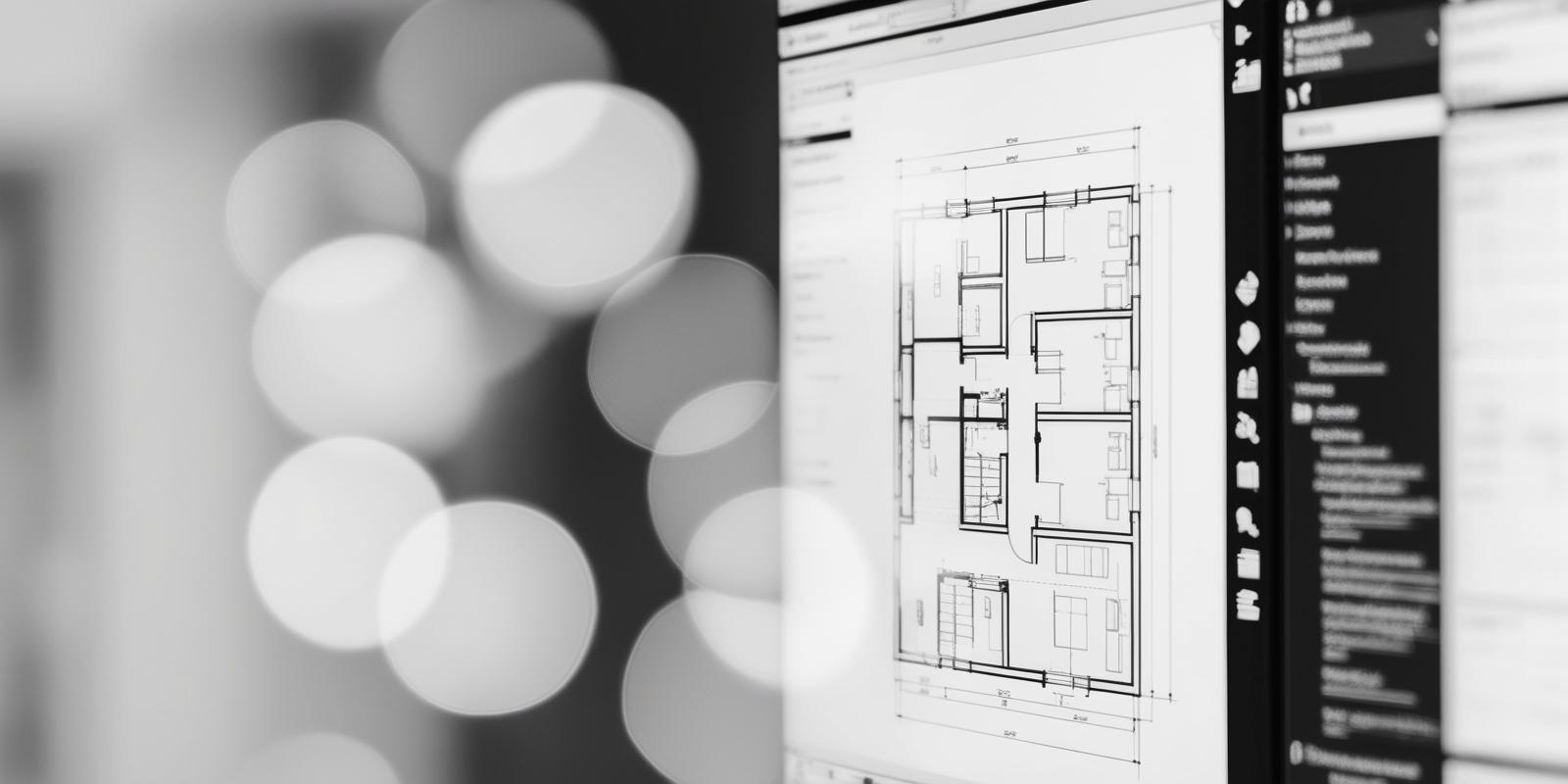 Black and white, Digitization, Laptop, Plan, Model